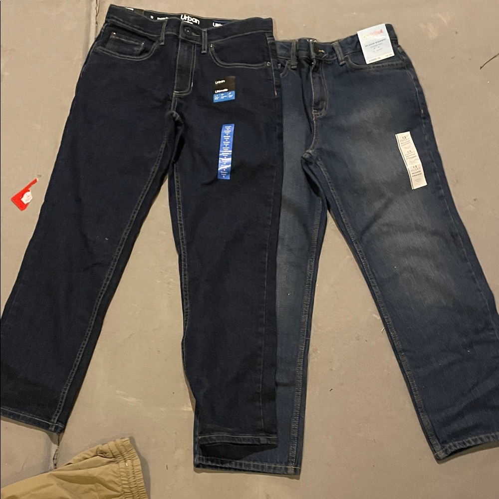 Kids urban cat and Jack  Blue Straight-Leg Jeans 12 husky